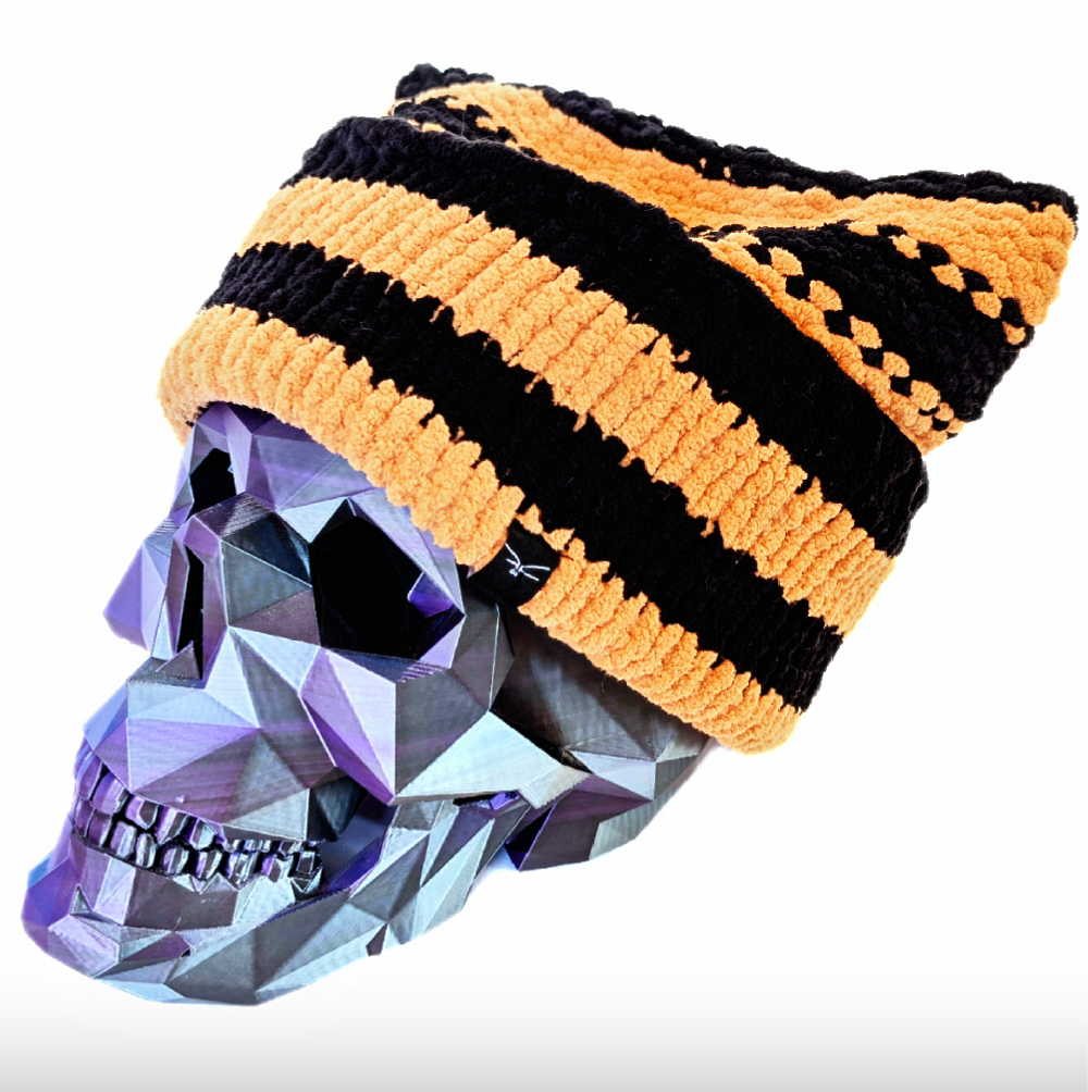 Mime-Stripe Chenille Cat Hat (Multiple Color Options)