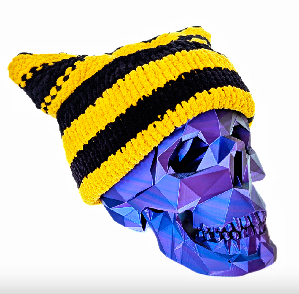 Mime-Stripe Chenille Cat Hat (Multiple Color Options)