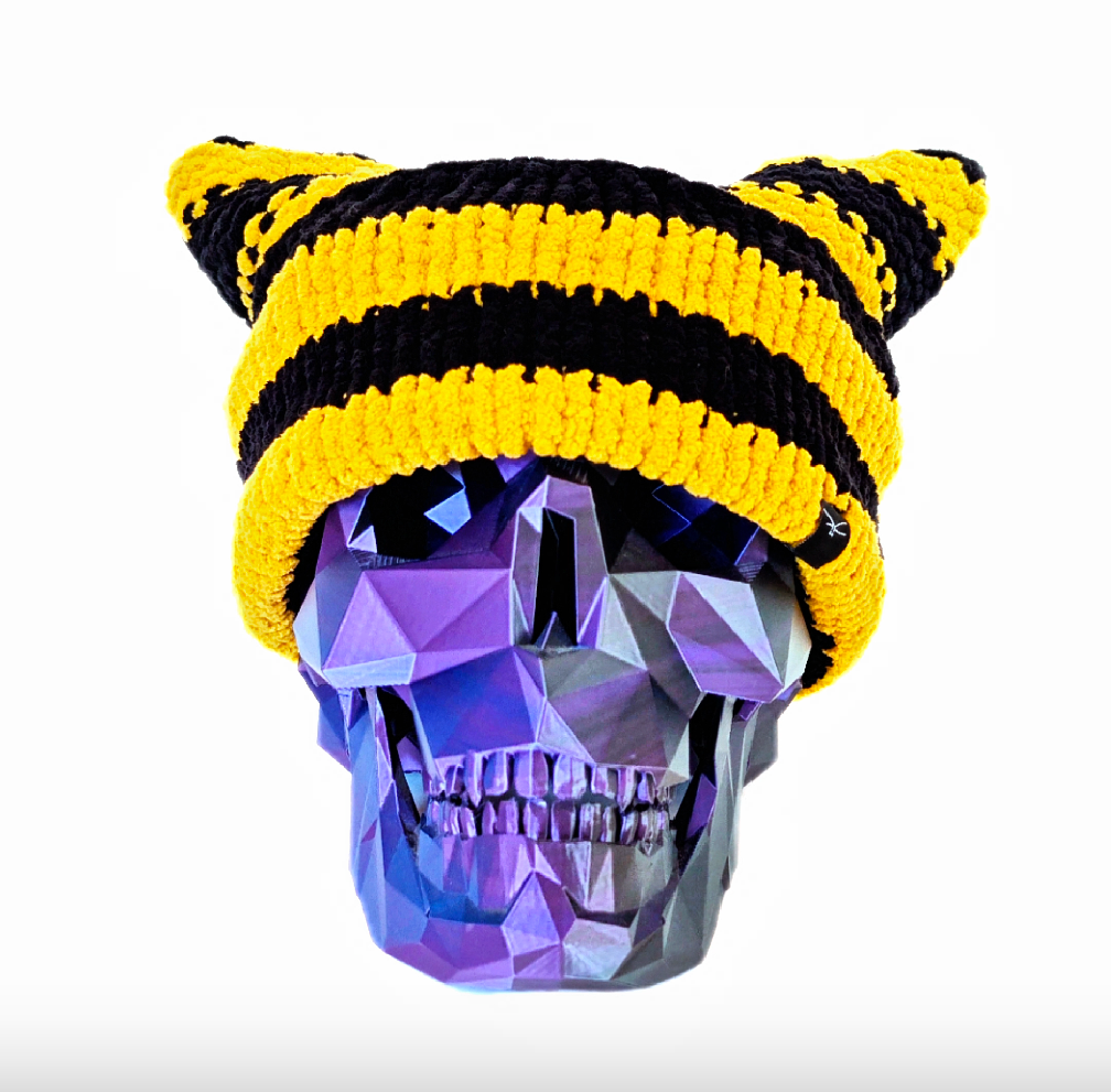 Mime-Stripe Chenille Cat Hat (Multiple Color Options)
