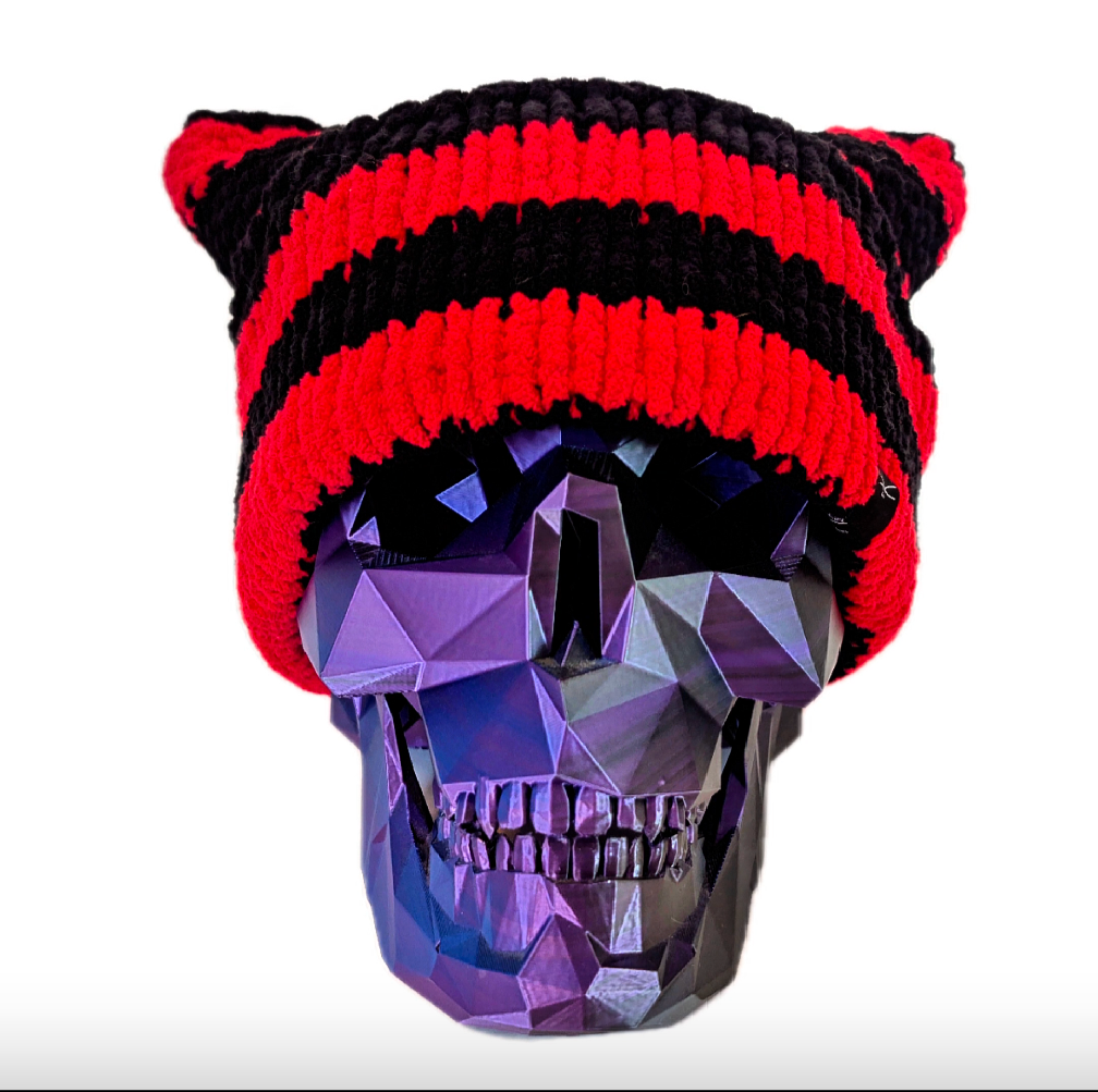 Mime-Stripe Chenille Cat Hat (Multiple Color Options)